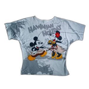 VTG Disney double-sided, single-stich  Mickey & Minnie Hawaiian Holiday tee